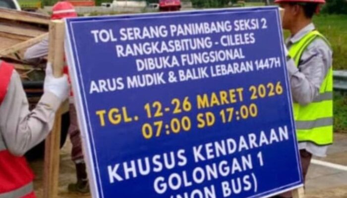 Tol Rangkasbitung–Cileles Dibuka Gratis Selama Arus Mudik Lebaran 2026