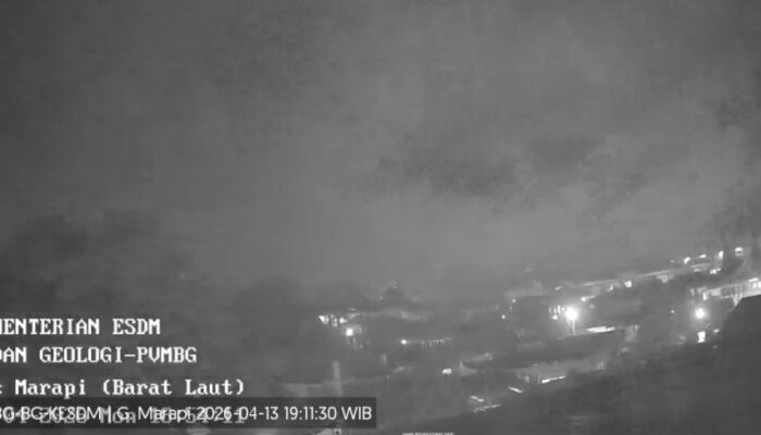 Gunung Marapi Sumbar Kembali Erupsi Malam Ini, Senin 13 April 2026