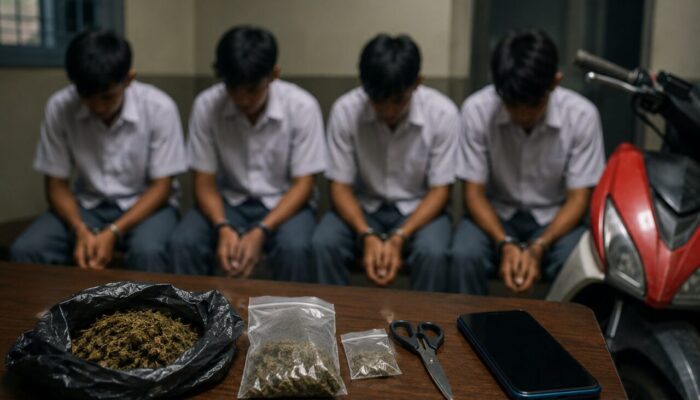 Empat Pelajar SMA di Pesisir Selatan Diamankan Polisi, Diduga Terlibat Peredaran Ganja di Lingkungan Sekolah