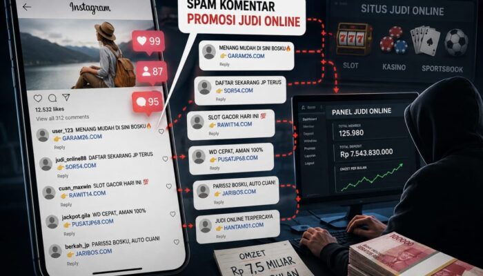 Sindikat Judol Sebar Promosi Lewat Spam Komentar Instagram, Omzet Capai Rp7,5 Miliar Sebulan